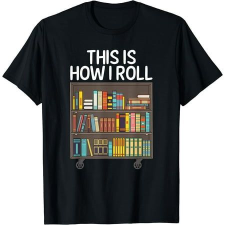 95% Polyester, 5% Spandex Imported Lightweight, Classic fit, Double-needle sleeve and bottom hem Size: L.  Color: Black.  Gender: unisex.  Age Group: adult. Cute Library, Library Art, Librarian Shirt, School Librarian, Book Tshirts, Book Reader, Style Minimalist, Librarian, Summer Shirts