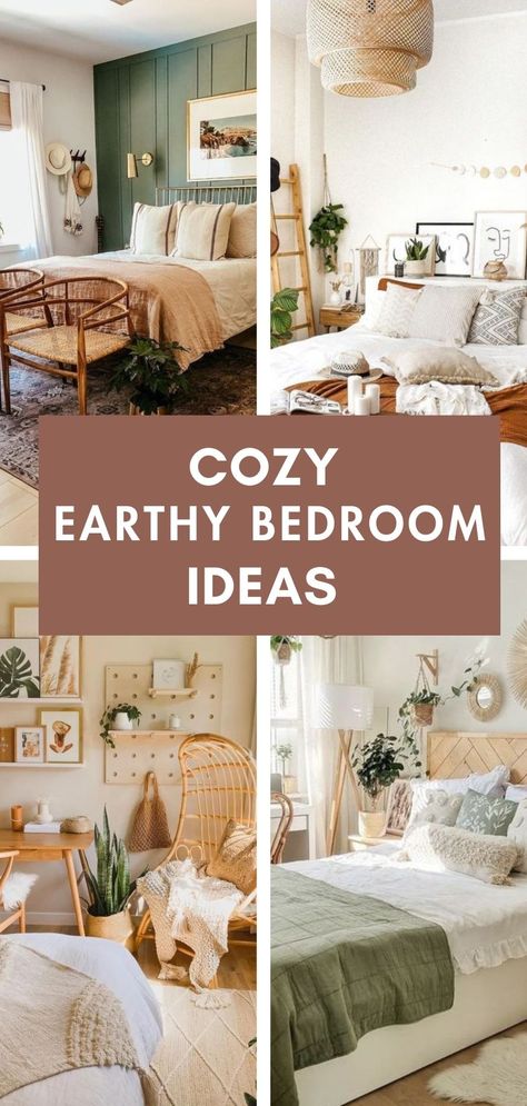 earthy bedroom ideas Bedroom Renovation Ideas, Earthy Bedroom Decor, Cozy Bedroom Decor Ideas, Earthy Bedroom Ideas, Bedroom Ideas Cozy, Bedroom Storage Ideas, Cozy Bedroom Decor, Natural Bedroom Decor, Peaceful Bedroom