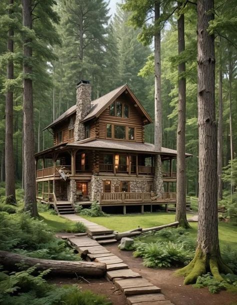 Rustic Cabin Exterior, Cottages In The Woods, Cabin Windows, Woodland Cottage, Pine Mountain, Cabin Exterior, Log House, Katherine Mcnamara, Mountain Lodge