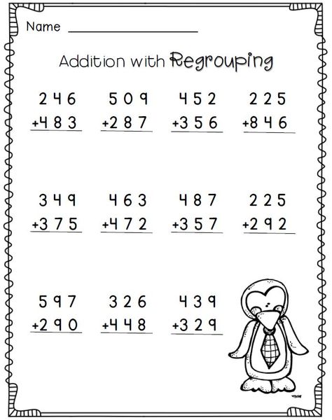 3-digit addition with regrouping--2nd grade math worksheets--FREE Addition Second Grade, 3digit Addition With Regrouping, Adding With Regrouping Activities, Adding And Subtracting With Regrouping, 2nd Grade Math Worksheets Free Addition And Subtraction, Maths Grade 3 Activities, Mathematics Worksheets Grade 2, Second Grade Math Worksheets Free, Math For 2nd Grade