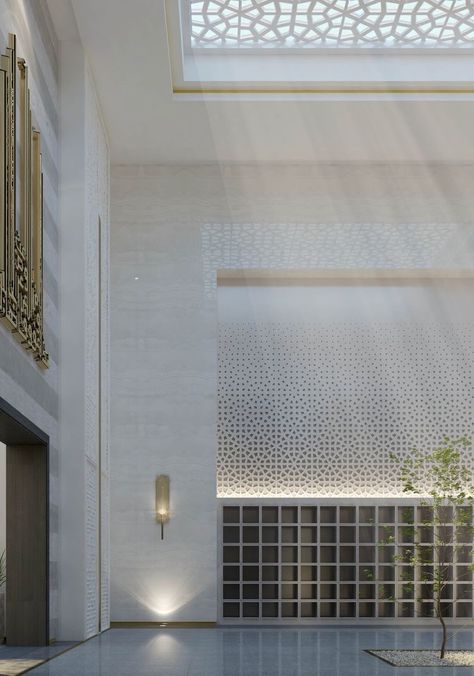 Modern Islamic Interior, Zen Style Interior, Entrance Lobby Design, Mosque Design Islamic Architecture, Islamic Interior Design, Muslim Prayer Room Ideas, Interior Minimal, Mosque Design, Mosque Art