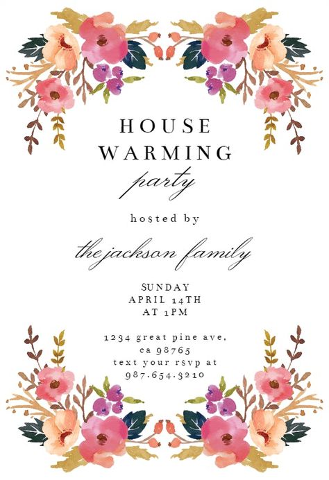 Fairy Forest Woodland - Housewarming Invitation Template | Greetings Island Housewarming Invitation Message, Housewarming Invitation Cards, Housewarming Invitation Templates, Woodland Invitation Birthday, Milestone Birthday Invitations, Housewarming Invitation, House Warming Party, Pretty Invitations, Housewarming Party Invitations