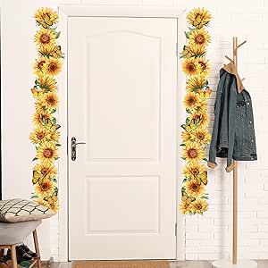 Wall Stickers Sunflower Wall Decals Peel and Stick Removable Wall Border Mural Floral Butterfly Vines Art Garden Decor Sticker for Bathroom Bedroom Walls Door Windows Vines Art, Stickers Sunflower, Butterfly Bathroom, Floral Wall Decals, Wall Borders, Wall Decor Decals, Bedroom Walls, Removable Wall Decals, Mural Floral