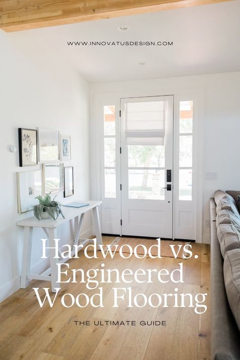 Struggling to decide on which type of flooring you need? Explore Hardwood versus Engineered Wood Flooring in this comprehensive guide! Flooring guide for homeowners. #flooringideas #flooring #hardwoodflooring #woodfloors #woodflooring #engineeredwoodfloor #engineeredwood #flooringinspo #flooringgoals #oakflooring #whiteoakfloor White Oak Engineered Hardwood Floors, Type Of Flooring, Hardwood Floors In Kitchen, Oak Engineered Hardwood, Engineered Wood Flooring, White Oak Floors, Similarities And Differences, Solid Wood Flooring, Engineered Hardwood Flooring