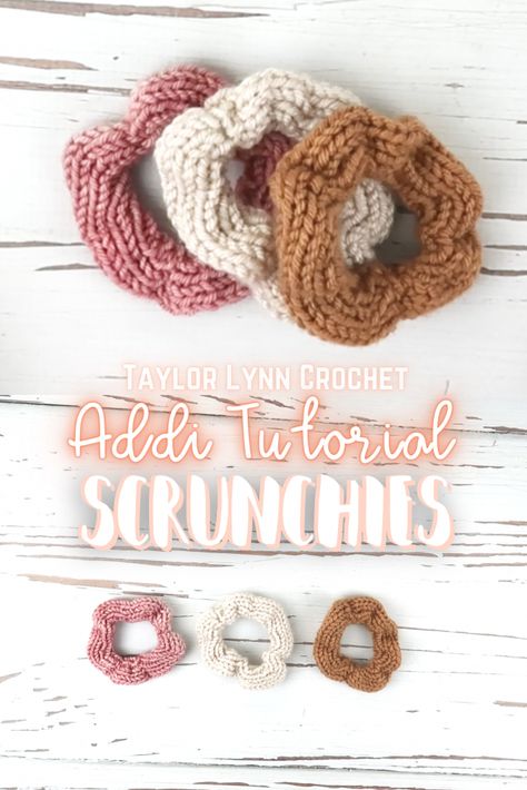 Scrunchies with the Addi Egg - Addi Egg Knitting Machine Projects, Knitting Machine Scrunchie, Addi Egg Projects, Addi Express, Addi Knitting Machine, Circular Knitting Machine, Knitting Machine Patterns, Knit Machine, Caron Simply Soft