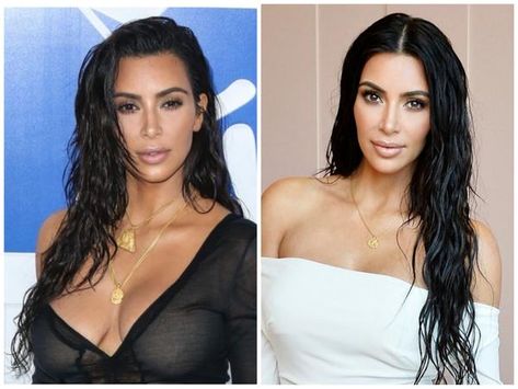 How to Get Kim Kardashian's Wet Hair Look How To Make Wet Hair Look, How To Get Wet Hair Look, How To Get The Wet Hair Look, How To Wet Hair Look, Kim Kardashian Wet Hair Look, How To Do Wet Hair Look, Wet Look Hair Tutorial, Wet Look Hairstyles, Wet Hair Hairstyles