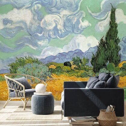 Fine Art Wallpaper & Classic Art Murals | Wallsauce NZ Room Decor Hippie, Olive Orchard, Illustration Mural, Van Gogh Wallpaper, Arte Van Gogh, Van Gogh Art, Wallpaper Vintage, Mural Wall Art, Timeless Art