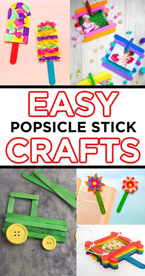 Turn those left over popsicle sticks into fun and easy popsicle stick crafts. Everything from birdfeeders to popsicle stick Christmas crafts! Easy Popsicle Stick Crafts, Stick Crafts For Kids, Pop Stick Craft, Craft Stick Projects, Popsicle Stick Christmas Crafts, Easy Popsicles, Popsicle Stick Art, Popsicle Stick Crafts For Kids, Easter Paper Crafts