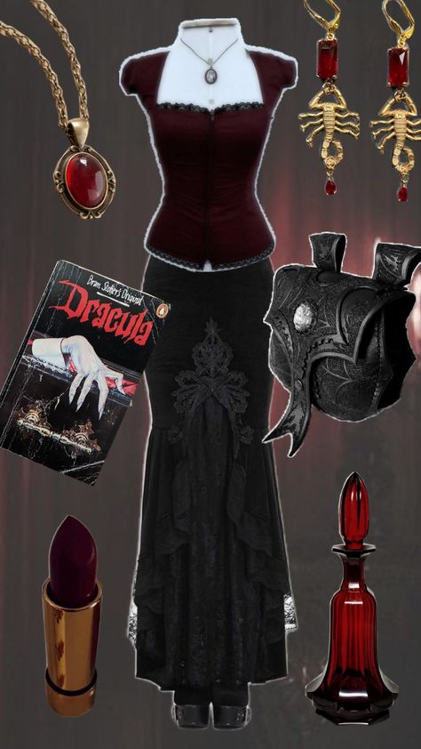 Vampire Outfit Inspo🩸#vampire #vampireaesthetic #vampireoutfit #outfit Romantic Goth Outfits, Vampire Outfit, Goth Outfit Inspo, Goth Fits, Vampire Clothes, Goth Outfit, Gothic Clothes, Grunge Goth, Swaggy Outfits