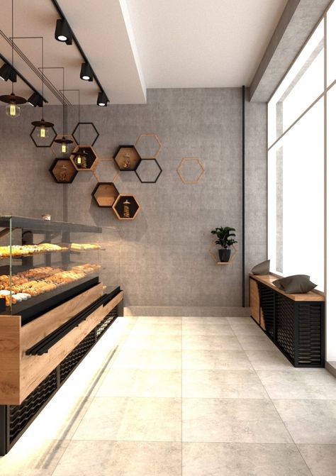 Interior Design For Bakery Shop, Pastry Shop Interior Design Ideas, Pastry Store Design, Takeaway Interior Design, Dessert Restaurant Design, Small Bakery Interior Design Ideas, Bakery Shop Design Modern, Bakery Interior Design Modern, Bakery Counter Design