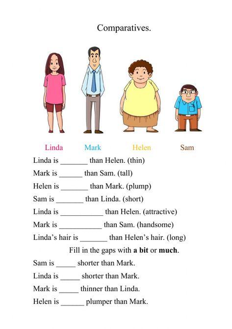 Comparatives - Interactive worksheet Degrees Of Comparison Activities, Comparatives Worksheet, Comparative And Superlative Worksheets, Comparative Adjectives Worksheet, Comparative And Superlative Adjectives, Degrees Of Comparison, Comparative And Superlative, Reading Comprehension For Kids, English Grammar For Kids