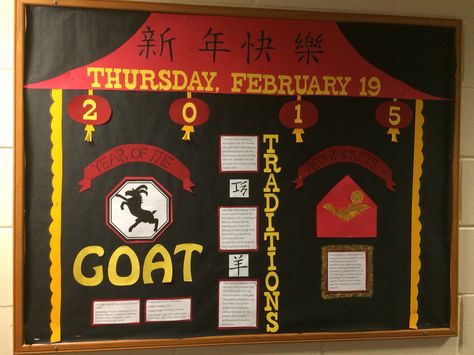 Chinese New Year bulletin board Chinese Bulletin Board Ideas, China Bulletin Board Ideas, Asia Bulletin Board Ideas, Lunar New Year Bulletin Board, Chinese New Year Bulletin Board Ideas, Chinese New Year Bulletin Board, Kyle Mclachlan, Chinese Classroom, New Year Bulletin Board