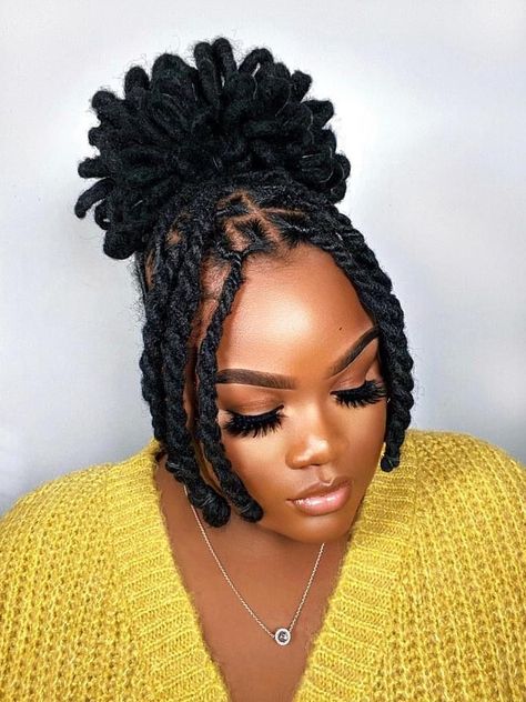 11 Loc Styles for Valentine's Day | The Digital Loctician Hairstyles With Locs, Dreads Styles For Women, Short Dreadlocks Styles, Meagan Good, Beautiful Dreadlocks, Short Locs Hairstyles, Faux Locs Hairstyles, Dreadlock Style, Dreadlock Styles