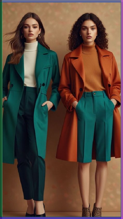 Color Wheel For Clothes, Coordinates Outfits, Colour Combinations Fashion, Color Combos Outfit, Color Combinations For Clothes, Wool Coats, Chic Leather, Fashion Tips For Women, Denim Jackets