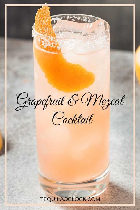 Grapefruit and Mezcal Cocktail Best Mezcal Cocktail, Grapefruit Drink, Grapefruit Cocktail, Mezcal Cocktails, Happy Hour Drinks, Grapefruit Juice, Refreshing Drinks, Happy Hour, Tequila