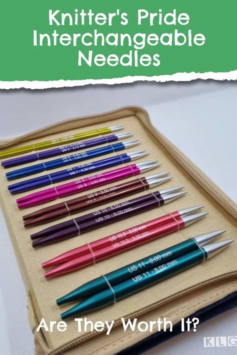 I tested The #KnittersPride #Zing #InterchangeableNeedles set made of lightweight anodized aluminum. Thinking about an interchangeable knitting needles set? Read this. https://knitlikegranny.com/knitters-pride-interchangeables/ Knitting Needle Storage, Interchangeable Knitting Needles, Anodized Aluminum, Knitting For Beginners, Knitting Needles, Knitting Projects, Worth It, Knitting