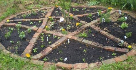 Planting a Witch's Garden - The Gypsy Thread Pentagram Herb Garden, Witchy Garden, Small Herb Gardens, Witch Herbs, Goth Garden, Witch Cottage, Types Of Herbs, Herb Garden Design, Witch Garden