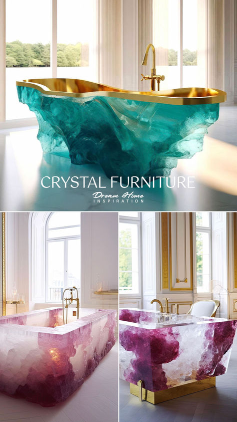 When it comes to interior design, finding that perfect piece of furniture that not only serves a practical purpose but also adds a touch of elegance and sophistication to your space can be a true game-changer.

Enter crystal furniture, a trend that has been gaining popularity in recent years. The sheer beauty and allure of crystal furniture can transform any ordinary room into a mesmerizing haven of luxury and style. Bathroom Crystals, Unique Bathtubs, Crystal Furniture, Beautiful Bathtubs, Crystal Bath, Bathroom Decor Luxury, Luxury House Interior Design, Resin Furniture, Beautiful Bathrooms