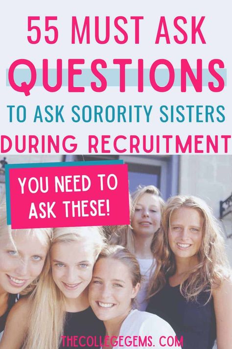 55 Questions to Ask Sorority Members During Recruitment - The College Gems Recruitment Questions, Sorority Recruitment Outfits Rush Week, Sorority Recruitment Tips, Sorority Rush Week, Unique Questions, Sorority Rush Outfits, Rush Week, Sorority Recruitment Outfits, Recruitment Outfits