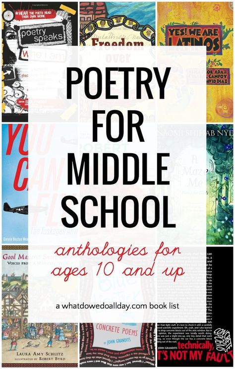 A collection of the best poetry books and poems for middle schooler. Children aged 10 and up will love these diverse poems that speak to their interests! #poetry #middleschool Books For Middle School, Poems About Girls, Poetry Books For Kids, Poetry Middle School, Best Poetry Books, Best Poetry, Teaching Poetry, National Poetry Month, Poetry Month