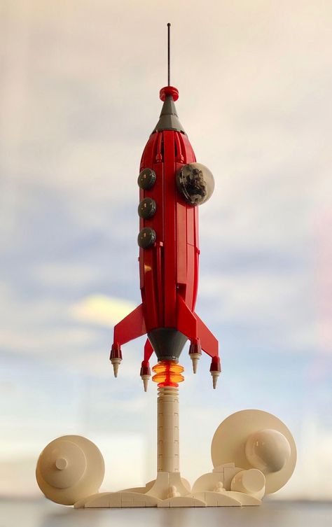 Rocket Lego Poster, Lego Universe, Red Rocket, Construction Lego, Lego Boards, Lego Spaceship, Lego Ship, Amazing Lego Creations, Lego Mini