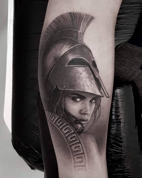 Athena Goddess Tattoo, Goddess Tattoos, Greek Goddess Tattoo, Athena Tattoo, Greek God Tattoo, Female Warrior Tattoo, Gladiator Tattoo, Spartan Tattoo, Timeless Tattoo