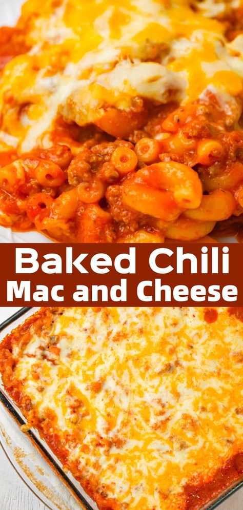 Baked Chili Mac, Ground Beef Tomato Sauce, Beef Tomato Sauce, Hearty Pasta Recipes, Baked Chili, Baked Ziti With Chicken, Baked Ziti With Sausage, Cheesy Pasta Recipes, Easy Pasta Recipe