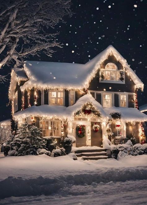 Christmas House Outside, Outdoor Christmas Decorations Diy, Elegant Christmas Decor Ideas, Winter Houses, Winter House Exterior, Up Decorations, Diy Lights, Richard Chamberlain, Cd Storage