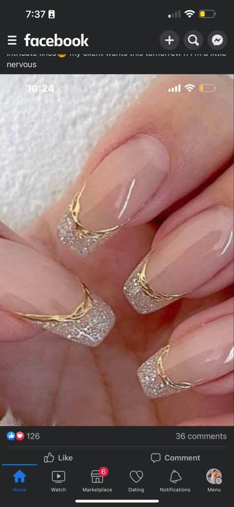 Anniversary Nails, Champagne Nails, Wedding Nails Bridesmaid, Silver Nail Designs, Bridesmaids Nails, Nails Bridesmaid, Nails Summer Nails, Nagellack Trends, Gold Nail Designs