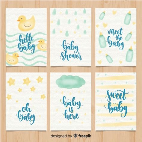 Baby Shower Cards Diy, Watercolor Baby Shower Card, Bullet Journal Font, Baby Letters, Shower Cards, Watercolor Baby Shower, Baby Shower Card, Card Sentiments, Diy Watercolor