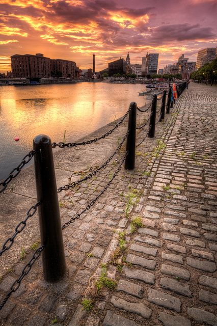 Did great great grandparents, John Flynn from Castlebar, Co Mayo and Mary Hogan from Tullamore, Offaly, walk along this dock in Liverpool, England, looking at the sunset as they waited for their berths on the Elizabeth, and Journey to Sydney?  Liverpool Docks Sunset | Flickr - Photo Sharing! Liverpool Life, Klopp Liverpool, Liverpool Docks, Liverpool History, Liverpool Uk, Liverpool Home, Liverpool City, Liverpool England, Fc Liverpool