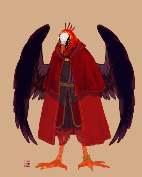 ArtStation - Aarakocra Designs, Ramunébot Bearded Vulture Aarakocra, Aarocockra Dnd, Vulture Aarakocra, Dnd Aarakocra, Sun Character, Dnd Board, Bearded Vulture, Bird People, Dark Sun