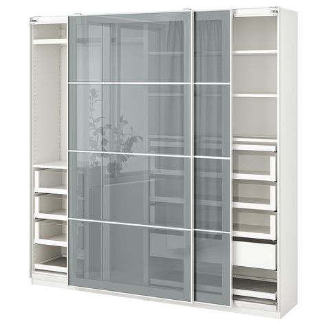 IKEA - PAX / BJÖRNÖYA, Wardrobe combination, white/gray tinted effect, 10-year Limited Warranty. Read about the terms in the Limited Warranty brochure. You can easily adapt this ready-made PAX/KOMPLEMENT combination to suit your needs and taste using the PAX planning tool. Pax Corner Wardrobe, Powder Coating Wheels, Pax Planner, Corner Wardrobe, Ikea Pax Wardrobe, Pax Wardrobe, Painted Drawers, Plastic Edging, Plastic Shelves