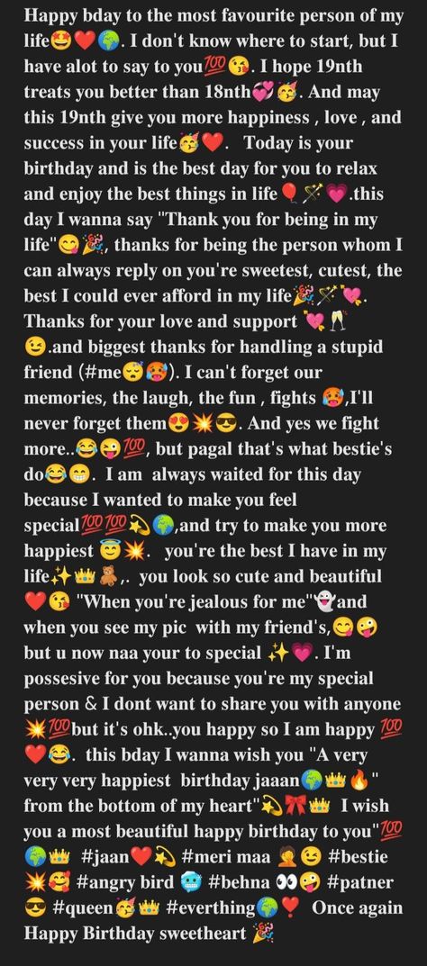 Birthday sms 🥂🎉 in 2022 | Simple love quotes, Happy birthday best friend quotes, Happy birthday best friend Bestie's Birthday Wishes, My Friend Birthday Wishes, Happy Birthday Love Quotes For Her, Birthday Wishes My Love Life, Birthday Wishes To Your Love, Happy Birthday For Love Of My Life, Birthday Wishes For X Boyfriend, Best Wishes For Best Friend Birthday, Birthday Wishes For Boyfriend Romantic Cute Ideas