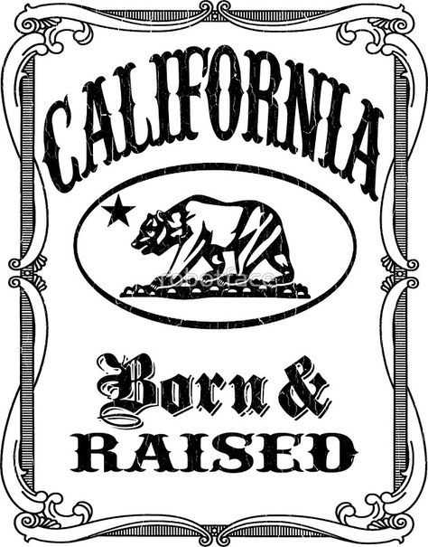 California Flag Bear - Born and Raised California Girl Quotes, California Bear Tattoos, California Quotes, California Logo, California Wallpaper, Oakland Raiders Logo, California Tattoo, California Flag, California Bear