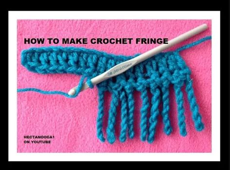 Crochet fringe is just the thing to add that bit of detail to an otherwise plain crochet item. It can be added along the bottom of shawls, sweaters, blankets, scarves, curtains, or wherever you would like to add some pizazz! This crochet fringe is very easy to work up. I like to see it around pillows, or if you are doing upholstery, it looks great along the bottom of stools or chairs. Try it today with your scrap yarn and see just how easy it is. Borders Crochet, Fringe Crochet, Crochet Border Patterns, Crochet Border, Debbie Macomber, Crochet Edging Patterns, Easy Crochet Projects, Crochet Fringe, Crochet Hook Set