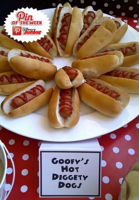 Goofy hot diggity dogs. Goofy First Birthday, Goofy Themed Birthday Party, Goofy Birthday Party, Goofy Birthday, Mickey Food, Mickey First Birthday, Mickey Mouse Themed Birthday Party, Mickey Mouse Baby Shower, Beach Bash