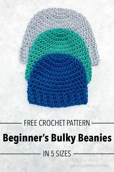 Crocheted Beanies, Chunky Crochet Hat, Beanie Pattern Free, Crochet Beanie Pattern Free, Crocheted Beanie, Crochet Baby Gifts, Crochet Beanies, Crochet Baby Hat Patterns, Easy Crochet Hat