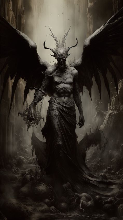 Beelzebub Demon Art, Ascended Demon, God Vs Devil, Angel Horror, Lucifer Art, Evil Tattoos, Gothic Fantasy Art, Ange Demon, Macabre Art