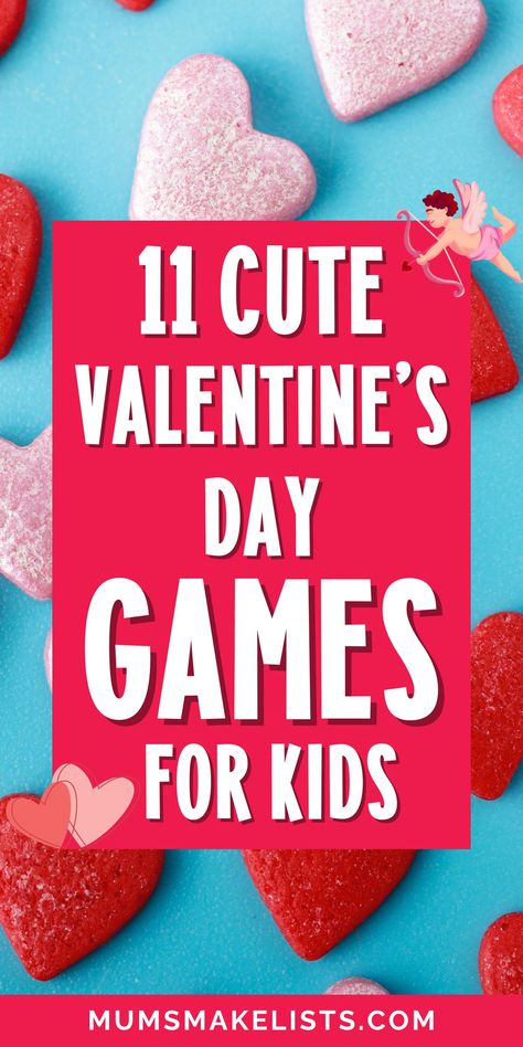 Make your celebration unforgettable with creative Valentine's Day games for kids. Try fun activities like the Stacking Candy Game and Valentine Candy Relay to keep kids entertained for hours. These ideas are perfect for making memories at home or during festive gatherings. Valentine Party Game, Elementary Valentines Party, Valentines Games, Valentine's Day Party Ideas For Kids, Valentines Day School Party, Kid Friendly Party Valentines Themed Games For Kids, Fifth Grade Valentine Party Ideas, Valentine Kid Party Ideas, Valentines Class Games For Kids, Fun Things To Do For Valentines Day, Middle School Valentines Party, Valentines Party Elementary School, Valentines Celebrations For Kids, Valentine Contest Ideas