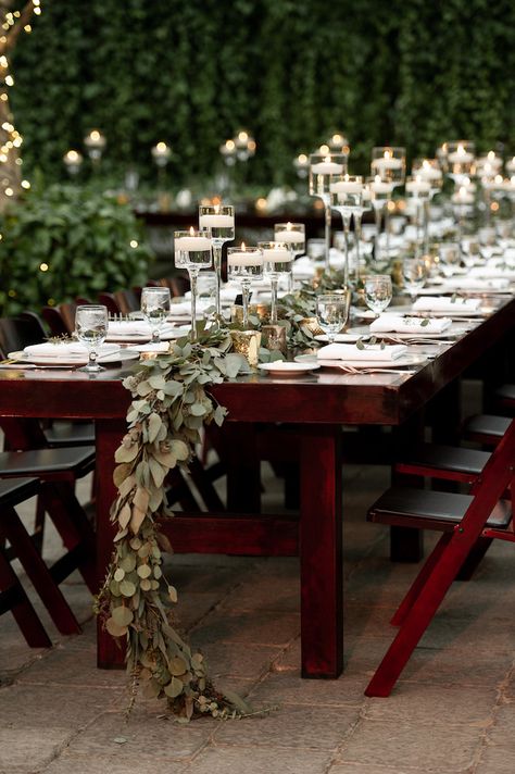 Elegant Botanical Wedding in a Greenhouse - Inspired By This Botanical Wedding Decor, Botanical Wedding Theme, Beautiful Wedding Centerpiece, Greenhouse Wedding, Glass Centerpieces, Farmhouse Wedding, Wedding Table Decorations, Long Table, Botanical Wedding