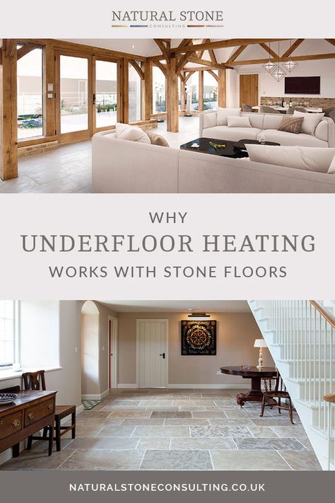 Underfloor heating with a stone floor is the perfect combination to use when longing for a warm and cosy home during the colder months. Discover why it’s ok to ditch the socks and slippers over on our blog. #naturalstoneconsulting #naturalstoneflooring #naturalstone #kitchens #bathrooms Heated Stone Floors, Master Bath Heated Floors, Stone Flooring Living Room, Best Flooring Over Radiant Heat, Radiant Heat Flooring, Sunroom Living Room, Living Room Floor Tiles, Wall Cladding Tiles, Stone Tile Flooring