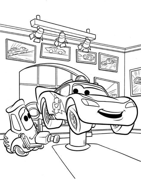 Coloring Pages Cars, برق بنزين, Cars Coloring, Free Kids Coloring Pages, Rainbow Canvas, Bunny Coloring Pages, Cars Coloring Pages, Detailed Coloring Pages, Coloring Page Ideas