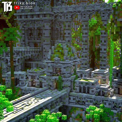 Minecraft Aztec House, Aztec Minecraft Build, Jungle Base Minecraft, Minecraft Aztec, Minecraft Temple Ideas, Minecraft Jungle Builds, Minecraft Pyramid, Minecraft Jungle House, Minecraft Temple