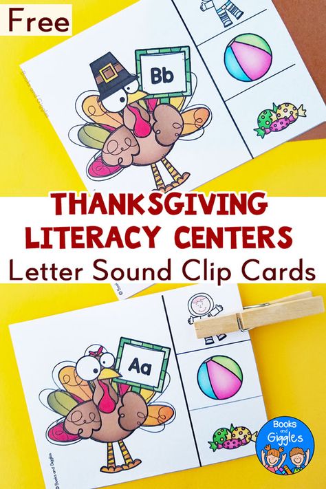 Thanksgiving Literacy Centers, Cards For Thanksgiving, Thanksgiving Literacy, Thanksgiving Centers, November Classroom, Thanksgiving Activities Preschool, Letter Sound Activities, Toddler Math, Thanksgiving Kindergarten