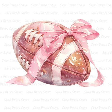 Pink Items Png, Pink Football Game, Preppy Football, Pink Bow Png, Football Drawing, Pink Football, Cute Backgrounds For Iphone, Rose Png, Bow Wallpaper