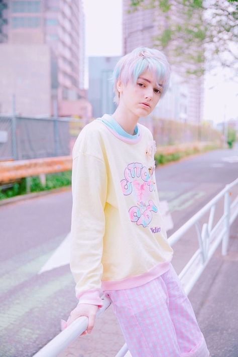 #pastel Pastel Boy Outfit, Kawaii Boy Outfits, Stationery Kawaii, Gender Fluid Fashion, Yume Kawaii, Kawaii Boy, Style Kawaii, Pastel Goth Fashion, Have A Lovely Day