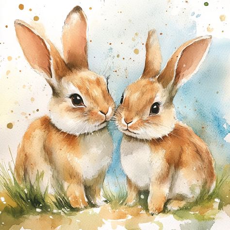 Bunny Drawing Watercolor, Easter Watercolors, Watercolor Bunnies, Bunny Drawing, Watercolour Painting, Easter, Drawings, Quick Saves