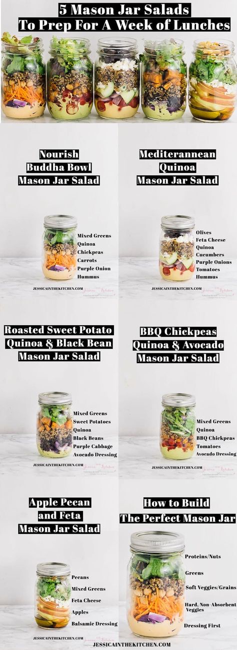 Sweet Potato Bbq, Mason Jar Lunch, Cooking Meals, Resep Salad, Salad Meal Prep, Resep Diet, Mason Jar Salad, Mason Jar Meals, Salad In A Jar