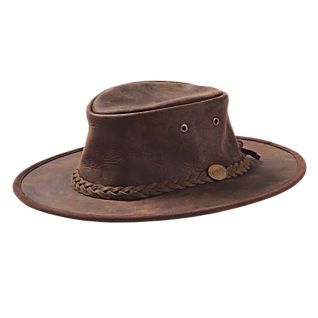 Қαɲɠα Қσųɲʈɽƴ Rustic Brown Leather Hat, Vintage Leather Brimmed Hat, Vintage Brown Leather Brimmed Hat, Aussie Hat, Curved Brim Military Hat For Hunting, Australian Hat, Brown Military Brimmed Hat, Leather Hats, Western Hats